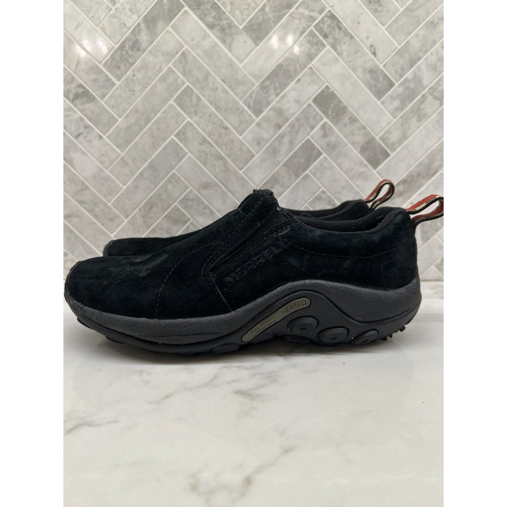 Merrell Jungle Moc Shoes Women Size 7.5 Black Suede Performance Hiking Slip On